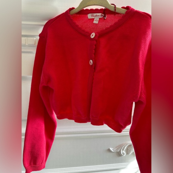 Confiture little deep coral/red sweater size 4 - Picture 1 of 2